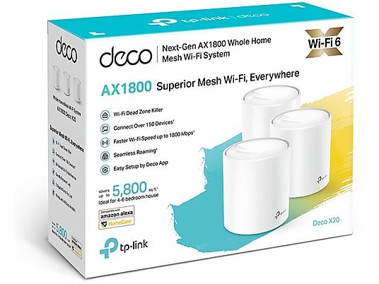 TP-Link Deco X20 - Mesh Wifi - Wifi 6 - 1800 Mbps - 3-pack