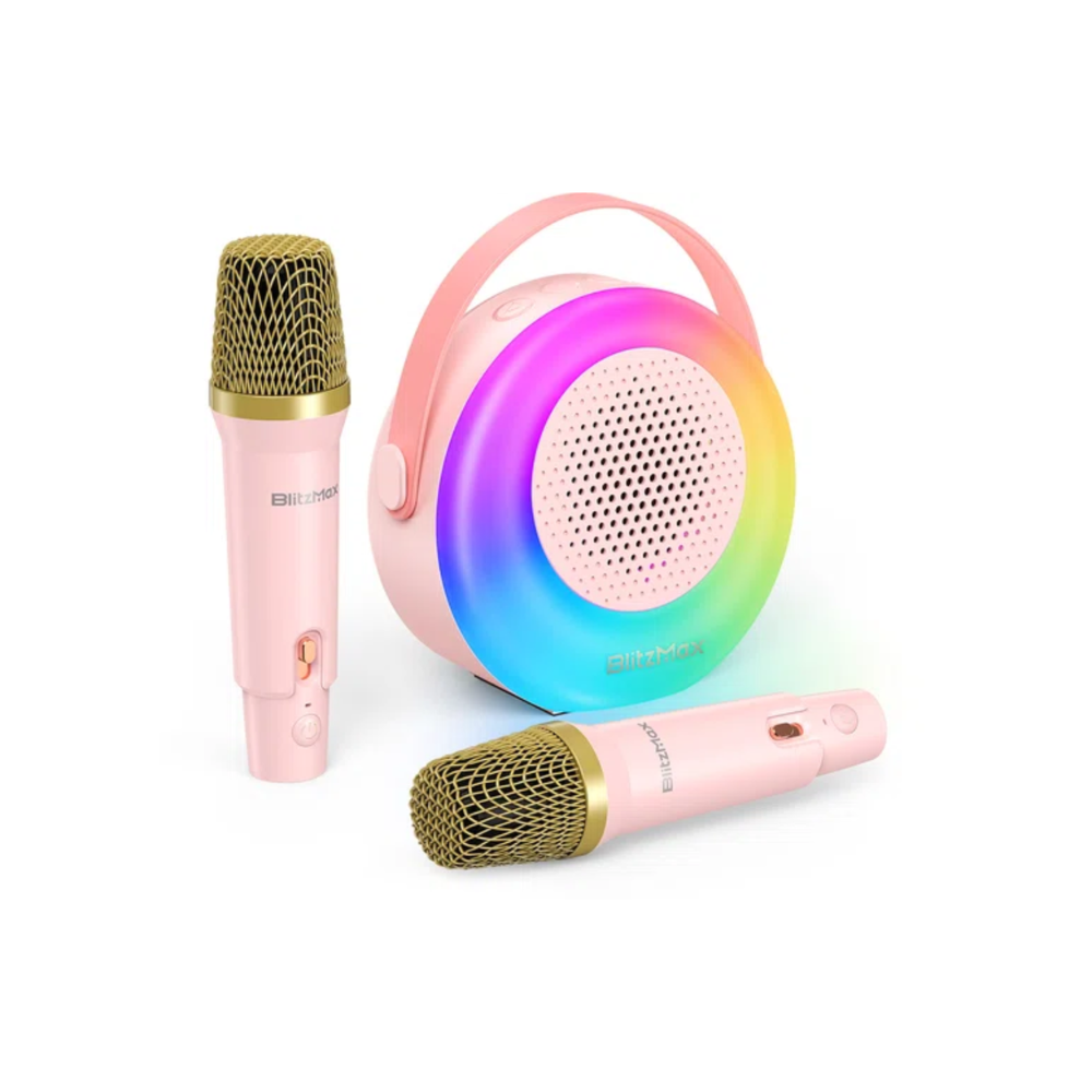BlitzMax Karaoke machine met 2x draadloze microfoons
